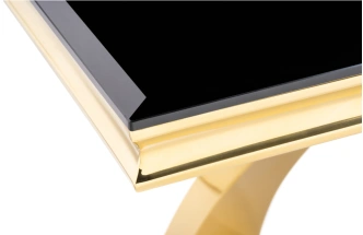 Обеденный стол Komin 2, керамика, черный / золото
