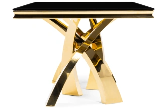 Обеденный стол Komin 2, керамика, черный / золото