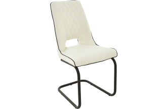 Стул Эльзас, мягкий, батлер 08, нитро блэк, экокожа, каркас хром