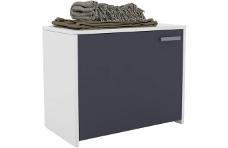 Тумба для обуви Омега, белый / чёрный графит