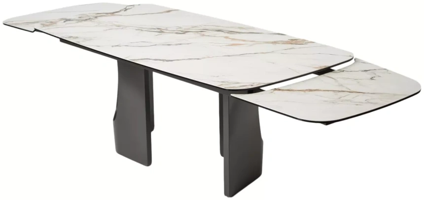 Обеденный раздвижной стол Birger 200, KL-188, контрастный мрамор, итальянская керамика