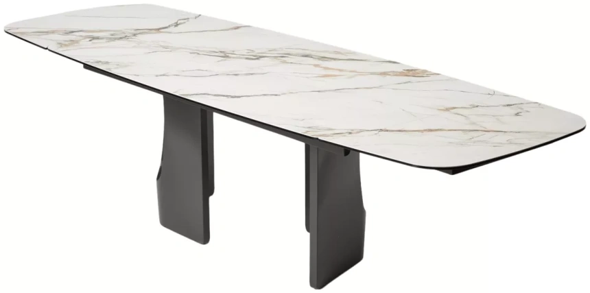Обеденный раздвижной стол Birger 200, KL-188, контрастный мрамор, итальянская керамика
