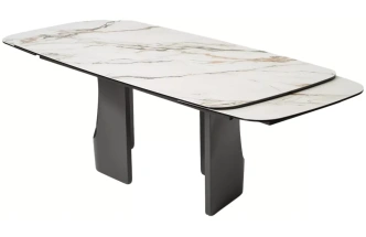 Обеденный раздвижной стол Birger 200, KL-188, контрастный мрамор, итальянская керамика