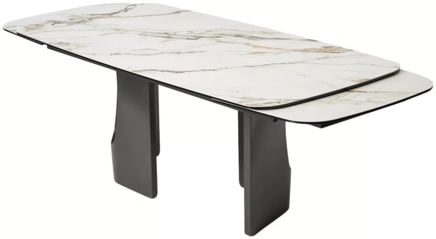 Обеденный раздвижной стол Birger 200, KL-188, контрастный мрамор, итальянская керамика