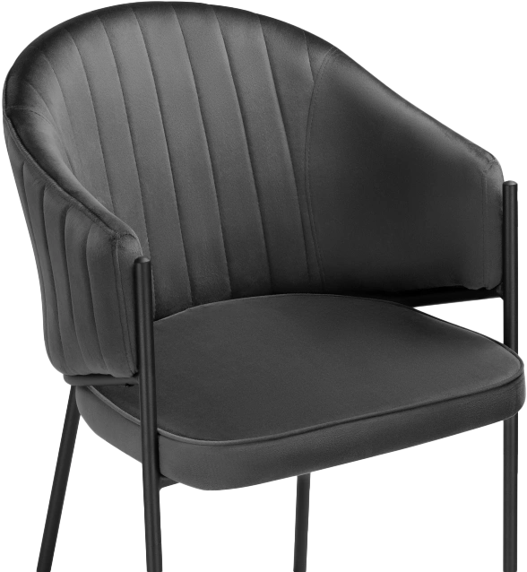 Стул Kortni, на металлокаркасе, dark grey / black