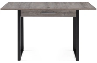 Кухонный раздвижной стол Ибби, 90(128)х64х77, рошелье / черный матовый