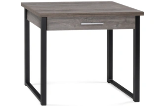 Кухонный раздвижной стол Ибби, 90(128)х64х77, рошелье / черный матовый