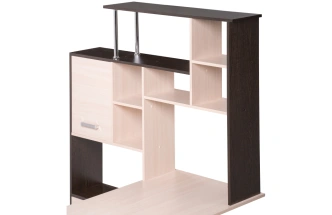 Стол компьютерный левый КС-15, венге / дуб молочный левый