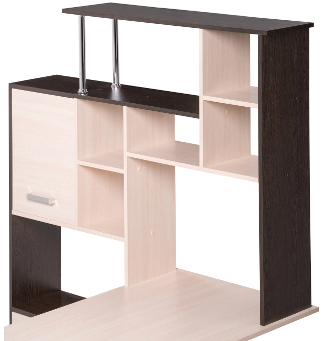 Стол компьютерный левый КС-15, венге / дуб молочный левый