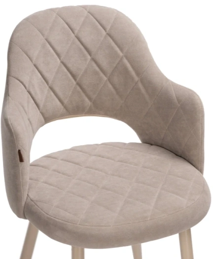 Стул Гутрид, на металлокаркасе, ромбы спереди, капучино