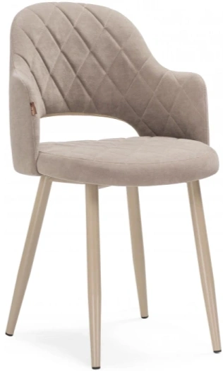 Стул Гутрид, на металлокаркасе, ромбы спереди, капучино