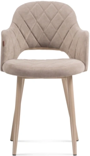 Стул Гутрид, на металлокаркасе, ромбы спереди, капучино