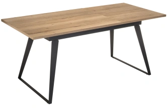 Кухонный обеденный раздвижной стол Кхал, 140(180)х80х78, галифакс графит / натуральный