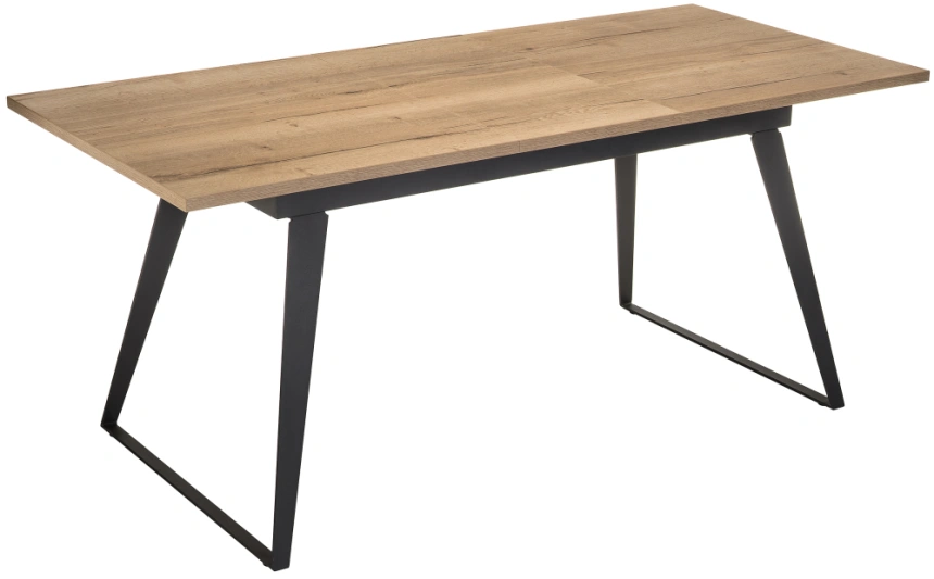 Кухонный обеденный раздвижной стол Кхал, 140(180)х80х78, галифакс графит / натуральный