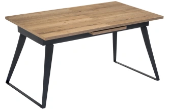 Кухонный обеденный раздвижной стол Кхал, 140(180)х80х78, галифакс графит / натуральный