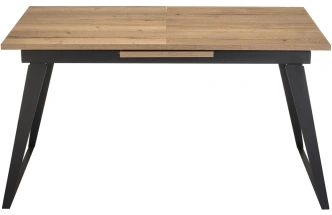Кухонный обеденный раздвижной стол Кхал, 140(180)х80х78, галифакс графит / натуральный