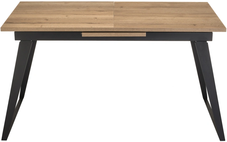 Кухонный обеденный раздвижной стол Кхал, 140(180)х80х78, галифакс графит / натуральный
