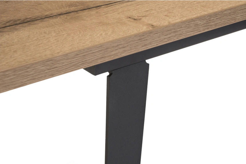 Кухонный обеденный раздвижной стол Кхал, 140(180)х80х78, галифакс графит / натуральный
