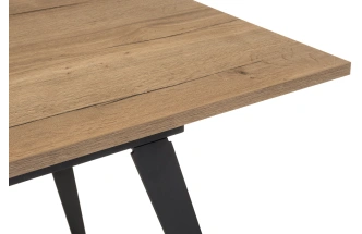 Кухонный обеденный раздвижной стол Кхал, 140(180)х80х78, галифакс графит / натуральный