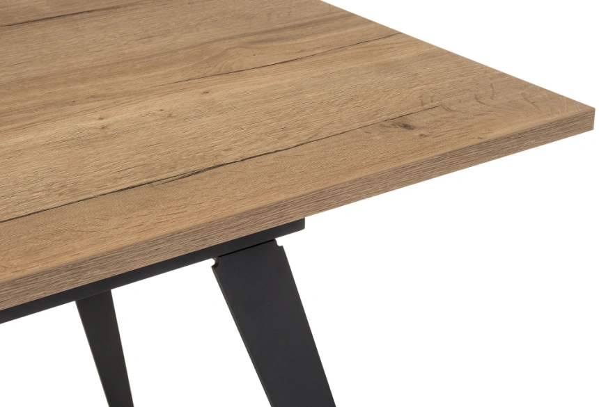 Кухонный обеденный раздвижной стол Кхал, 140(180)х80х78, галифакс графит / натуральный
