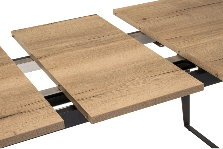 Кухонный обеденный раздвижной стол Кхал, 140(180)х80х78, галифакс графит / натуральный