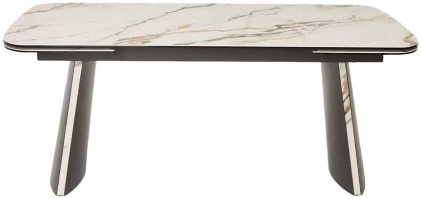 Обеденный раздвижной стол Valdemar 180, KL-188, итальянская керамика, стекло, каркас темно-серый