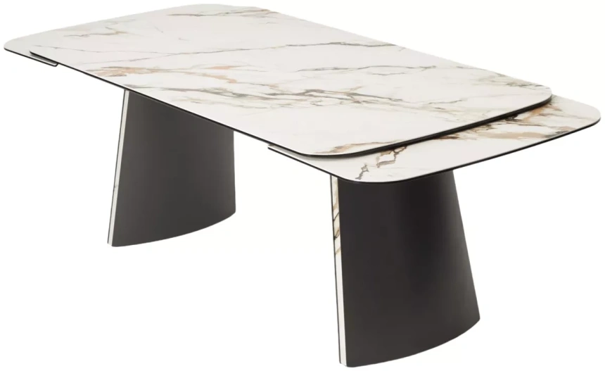 Обеденный раздвижной стол Valdemar 180, KL-188, итальянская керамика, стекло, каркас темно-серый