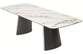 Обеденный раздвижной стол Valdemar 180, KL-188, итальянская керамика, стекло, каркас темно-серый