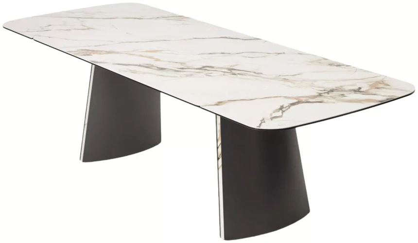 Обеденный раздвижной стол Valdemar 180, KL-188, итальянская керамика, стекло, каркас темно-серый