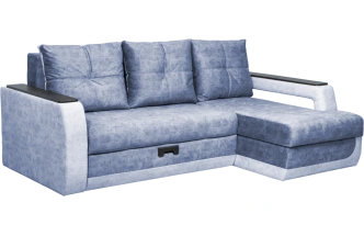 Диван угловой Лотос 2, угол правый, Fresca brilliant, Fresca ocean, Венге