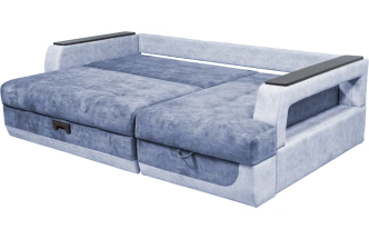 Диван угловой Лотос 2, угол правый, Fresca brilliant, Fresca ocean, Венге