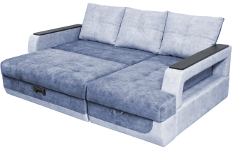 Диван угловой Лотос 2, угол правый, Fresca brilliant, Fresca ocean, Венге