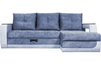 Диван угловой Лотос 2, угол правый, Fresca brilliant, Fresca ocean, Венге