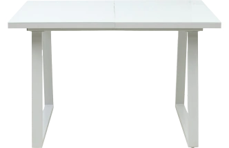 Кухонный стол раздвижной Вижн 140, Белый, стекло, белый каркас