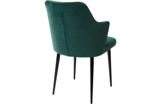 Стул Herman, мягкий, зеленый #19, велюр, черный каркас