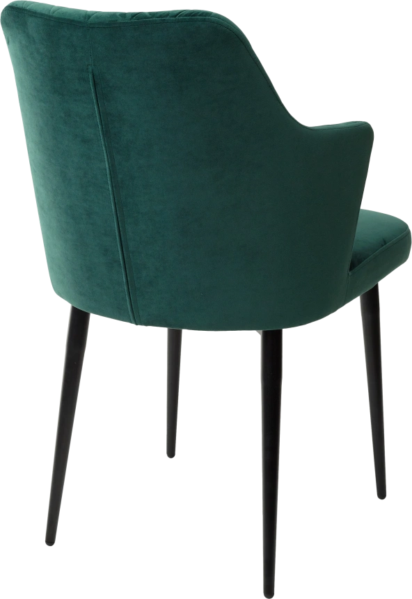 Стул Herman, мягкий, зеленый #19, велюр, черный каркас
