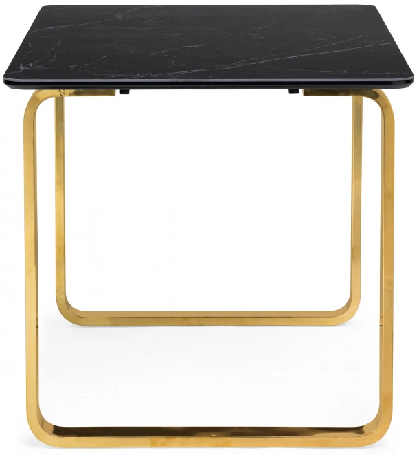 Кухонный стол Селена 4, 180x90x77, керамика, черный мрамор / золото