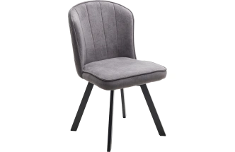 Стул Mode, мягкий, поворотный, B28 темно-серый, велюр, черный каркас