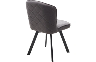 Стул Mode, мягкий, поворотный, B28 темно-серый, велюр, черный каркас