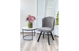 Стул Mode, мягкий, поворотный, B28 темно-серый, велюр, черный каркас