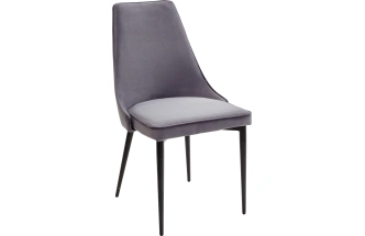 Стул Nepal-P, мягкий, серый #27, велюр, черный каркас