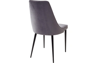 Стул Nepal-P, мягкий, серый #27, велюр, черный каркас