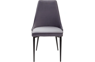 Стул Nepal-P, мягкий, серый #27, велюр, черный каркас