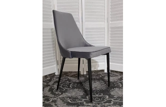 Стул Nepal-P, мягкий, серый #27, велюр, черный каркас