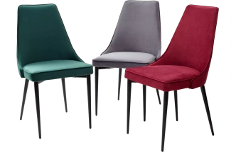 Стул Nepal-P, мягкий, серый #27, велюр, черный каркас