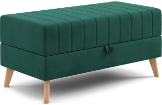 Банкетка Норд, мягкая, с ящиком, ткань мора зеленый