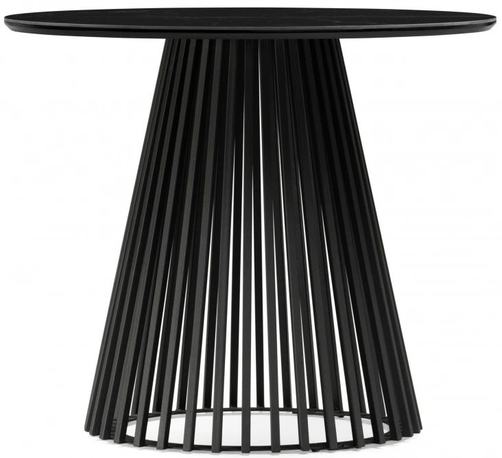 Кухонный стол Нэнси, 90х90, керамика, черный мрамор / черный