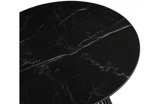 Кухонный стол Нэнси, 90х90, керамика, черный мрамор / черный