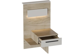 Тумба прикроватная Мишель, с ящиком, дуб крафт серый / оливин