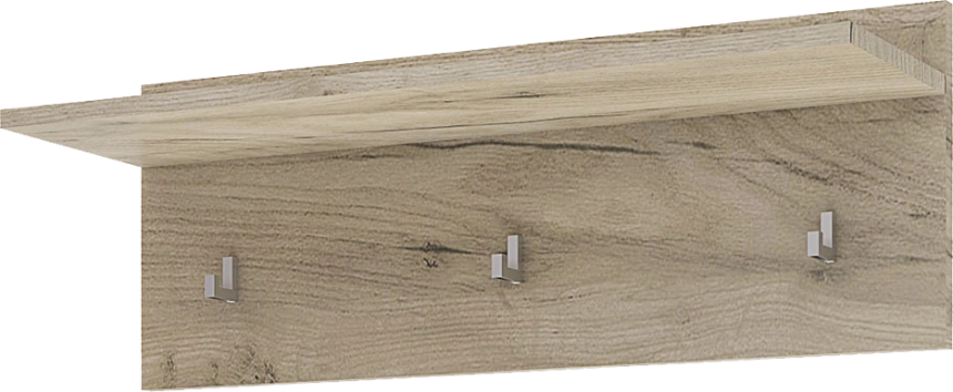 Модульная прихожая Лофт 117.10, с вешалкой с полкой, дуб крафт серый 